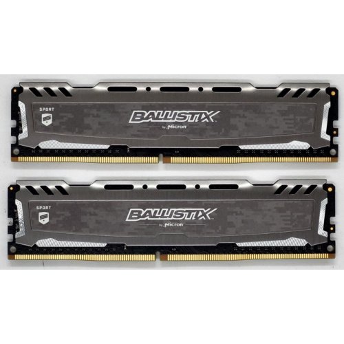 Купить Озу Crucial DDR4 16GB (2x8GB) 3200Mhz Ballistix Sport LT Gray (BLS2K8G4D32AESBK) (Восстановлено продавцом, 803068) с проверкой совместимости: обзор, характеристики, цена в Киеве, Днепре, Одессе, Харькове, Украине | интернет-магазин TELEMART.UA фото