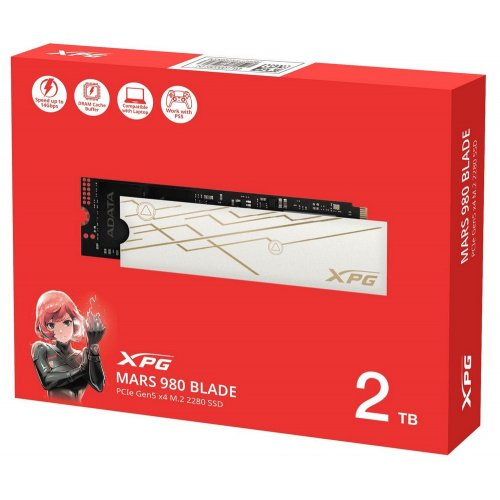 Купить SSD-диск ADATA XPG Mars 980 Blade 3D NAND 2TB M.2 (2280 PCI-E) NVMe x4 (SMAR-980B-2TCS) с проверкой совместимости: обзор, характеристики, цена в Киеве, Днепре, Одессе, Харькове, Украине | интернет-магазин TELEMART.UA фото