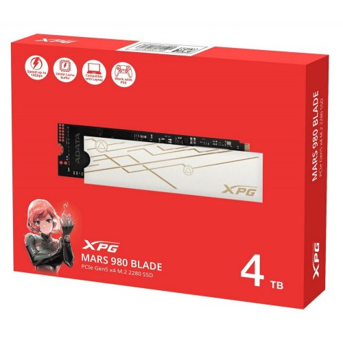 SSD-диск ADATA XPG Mars 980 Blade 3D NAND 4TB M.2 (2280 PCI-E) NVMe x4 (SMAR-980B-4TCS) купити з перевіркою сумісності: огляд, характеристики, ціна у Києві, Львові, Вінниці, Хмельницькому, Івано-Франківську, Україні | інтернет-магазин TELEMART.UA фото