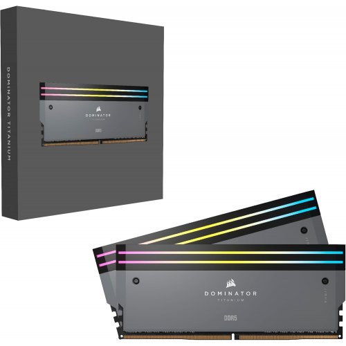 Купить ОЗУ Corsair DDR5 32GB (2x16GB) 6000Mhz Dominator Titanium RGB Gray (CMP32GX5M2B6000Z30) с проверкой совместимости: обзор, характеристики, цена в Киеве, Днепре, Одессе, Харькове, Украине | интернет-магазин TELEMART.UA фото