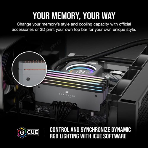 Купить ОЗУ Corsair DDR5 32GB (2x16GB) 6000Mhz Dominator Titanium RGB Gray (CMP32GX5M2B6000Z30) с проверкой совместимости: обзор, характеристики, цена в Киеве, Днепре, Одессе, Харькове, Украине | интернет-магазин TELEMART.UA фото