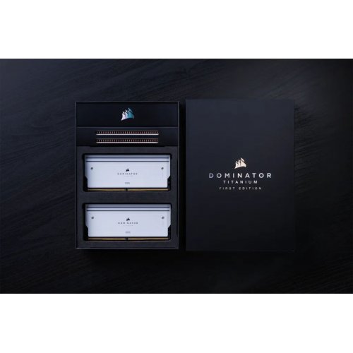Купить ОЗУ Corsair DDR5 32GB (2x16GB) 6400Mhz Dominator Titanium RGB White (CMP32GX5M2B6400C32W) с проверкой совместимости: обзор, характеристики, цена в Киеве, Днепре, Одессе, Харькове, Украине | интернет-магазин TELEMART.UA фото