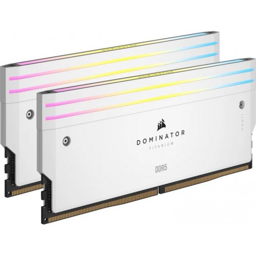 Купить ОЗУ Corsair DDR5 32GB (2x16GB) 6000Mhz Dominator Titanium RGB White (CMP32GX5M2B6000Z30W) с проверкой совместимости: обзор, характеристики, цена в Киеве, Днепре, Одессе, Харькове, Украине | интернет-магазин TELEMART.UA фото