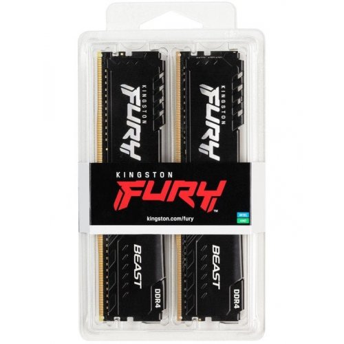 Купить ОЗУ Kingston DDR4 32GB (2x16GB) 3200Mhz FURY Beast Black (KF432C16BB1K2/32WP) с проверкой совместимости: обзор, характеристики, цена в Киеве, Днепре, Одессе, Харькове, Украине | интернет-магазин TELEMART.UA фото