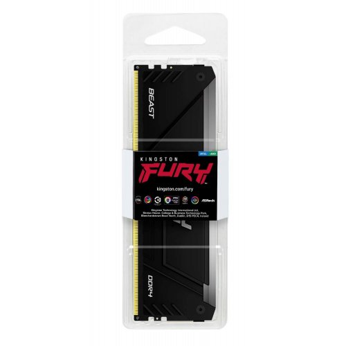 ОЗП Kingston DDR4 16GB 3200Mhz FURY Beast RGB Black (KF432C16BB12A/16WP) купити з перевіркою сумісності: огляд, характеристики, ціна у Києві, Львові, Вінниці, Хмельницькому, Івано-Франківську, Україні | інтернет-магазин TELEMART.UA фото