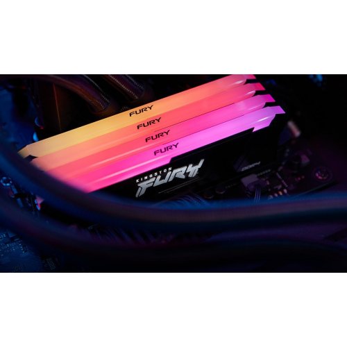 ОЗП Kingston DDR4 32GB (2x16GB) 3200Mhz FURY Beast RGB Black (KF432C16BB12AK2/32WP) купити з перевіркою сумісності: огляд, характеристики, ціна у Києві, Львові, Вінниці, Хмельницькому, Івано-Франківську, Україні | інтернет-магазин TELEMART.UA фото