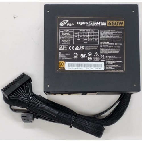 Блок живлення FSP Hydro GSM Lite Pro 650W (HGS-650M) (Відновлено продавцем, 803636) купити з перевіркою сумісності: огляд, характеристики, ціна у Києві, Львові, Вінниці, Хмельницькому, Івано-Франківську, Україні | інтернет-магазин TELEMART.UA фото