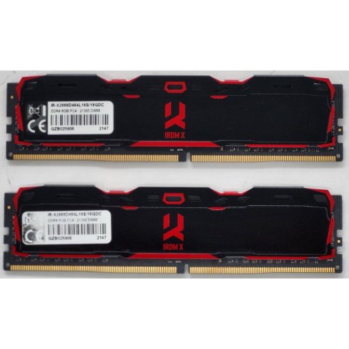 Озп GoodRAM DDR4 16GB (2x8GB) 2666Mhz IRDM X Black (IR-X2666D464L16S/16GDC) (Відновлено продавцем, 803660) купити з перевіркою сумісності: огляд, характеристики, ціна у Києві, Львові, Вінниці, Хмельницькому, Івано-Франківську, Україні | інтернет-магазин TELEMART.UA фото