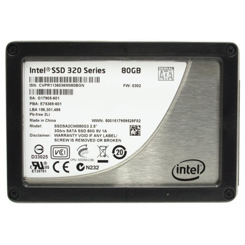 Продати SSD-диск Intel 320 MLC 80GB 2.5" (SSDSA2CW080G310) за Trade-In у інтернет-магазині Телемарт - Київ, Дніпро, Україна фото