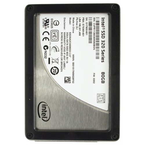 Продати SSD-диск Intel 320 MLC 80GB 2.5" (SSDSA2CW080G310) за Trade-In у інтернет-магазині Телемарт - Київ, Дніпро, Україна фото