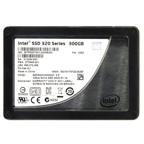 Продати SSD-диск Intel 320 MLC 300GB 2.5" (SSDSA2CW300G310) за Trade-In у інтернет-магазині Телемарт - Київ, Дніпро, Україна фото