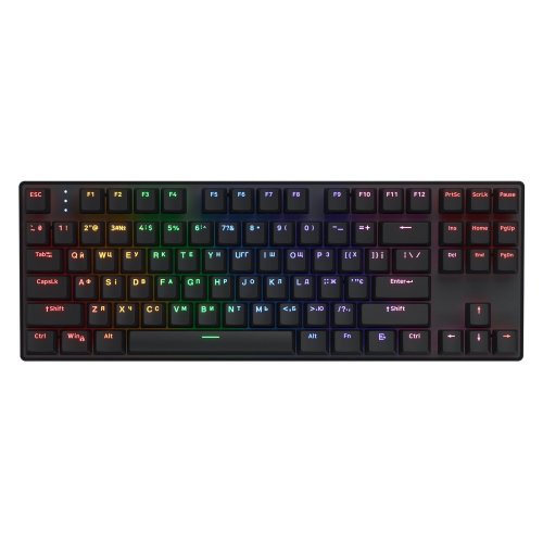 Купить Клавиатура HATOR Icefall Mecha TKL Rainbow Origin Red Linear Wireless (HTK287) Black - цена в Харькове, Киеве, Днепре, Одессе
в интернет-магазине Telemart фото