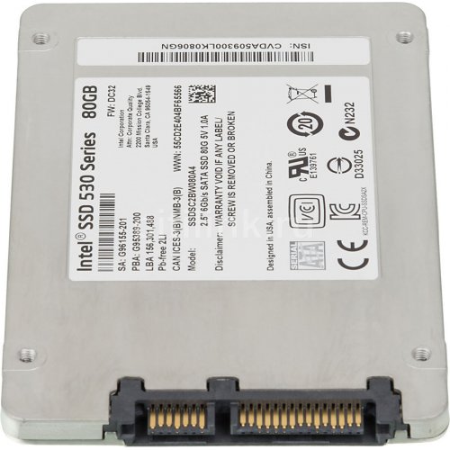 Продати SSD-диск Intel 530 MLC 80GB 2.5" (SSDSC2BW080A401) за Trade-In у інтернет-магазині Телемарт - Київ, Дніпро, Україна фото