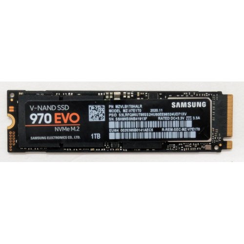 Купить Ssd-диск Samsung 970 EVO V-NAND MLC 1TB M.2 (2280 PCI-E) (MZ-V7E1T0BW) (Восстановлено продавцом, 803906) с проверкой совместимости: обзор, характеристики, цена в Киеве, Днепре, Одессе, Харькове, Украине | интернет-магазин TELEMART.UA фото