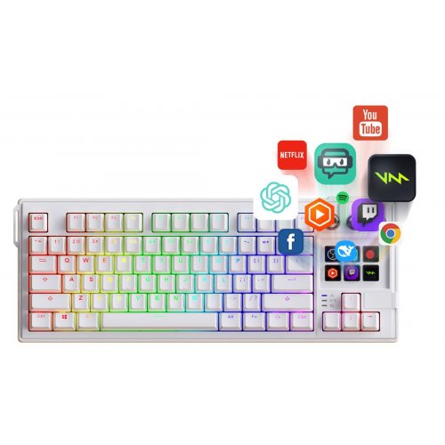 Купити Клавіатура MiraBox LCD AI K1 Pro Mechanical Red Linear Switches White - ціна в Києві, Львові, Вінниці, Хмельницькому, Франківську, Україні | інтернет-магазин TELEMART.UA фото