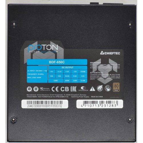 Блок живлення CHIEFTEC Proton 650W (BDF-650C) (Відновлено продавцем, 803989) купити в Україні: Київ, Львів, Хмельницький, Тернопіль | Перевірка сумісності, низька ціна, відгуки, характеристики від TELEMART фото