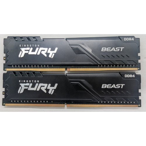 Озп Kingston DDR4 16GB (2x8GB) 3200Mhz FURY Beast Black (KF432C16BBK2/16) (Відновлено продавцем, 804244) купити в Україні: Київ, Львів, Хмельницький, Тернопіль | Перевірка сумісності, низька ціна, відгуки, характеристики від TELEMART фото