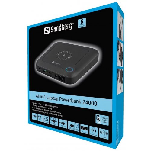 Уцінка powerbank Sandberg All-in1 Laptop 24000 mAh 60W (420-57) (Розкрита упаковка, 804373) купити в Україні: Київ, Львів, Хмельницький, Тернопіль | Низька ціна, відгуки, характеристики від TELEMART фото