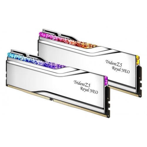 ОЗП G.Skill DDR5 64GB (2x32GB) 6000Mhz Trident Z5 Royal Neo Silver (F5-6000J2836G32GX2-TR5NS) купити в Україні: Київ, Львів, Хмельницький, Тернопіль | Перевірка сумісності, низька ціна, відгуки, характеристики від TELEMART фото