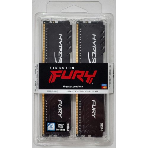 Озп Kingston DDR4 32GB (2x16GB) 3200Mhz FURY Beast Black (KF432C16BB1K2/32) (Відновлено продавцем, 804475) купити в Україні: Київ, Львів, Хмельницький, Тернопіль | Перевірка сумісності, низька ціна, відгуки, характеристики від TELEMART фото