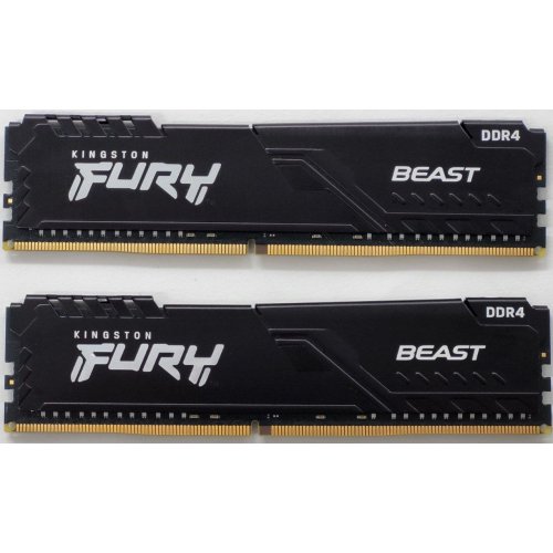 Озп Kingston DDR4 32GB (2x16GB) 3200Mhz FURY Beast Black (KF432C16BB1K2/32) (Відновлено продавцем, 804482) купити в Україні: Київ, Львів, Хмельницький, Тернопіль | Перевірка сумісності, низька ціна, відгуки, характеристики від TELEMART фото