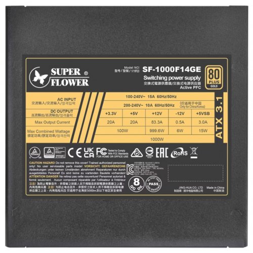 Блок живлення Super Flower Leadex III 1000W ATX 3.1 (SF-1000F14GE) Black купити в Україні: Київ, Львів, Хмельницький, Тернопіль | Перевірка сумісності, низька ціна, відгуки, характеристики від TELEMART фото