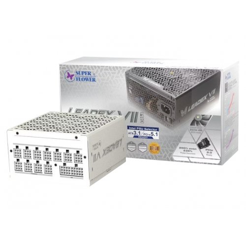 Блок живлення Super Flower Leadex VII XP Pro 850W ATX 3.1 (SF-850F14XP WHITE) White купити в Україні: Київ, Львів, Хмельницький, Тернопіль | Перевірка сумісності, низька ціна, відгуки, характеристики від TELEMART фото