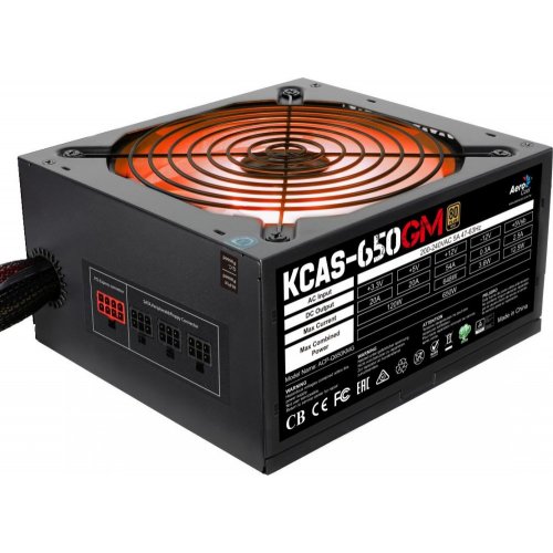 Продати Блок живлення Aerocool KCAS 650W (KCAS-650GM) за Trade-In у інтернет-магазині Телемарт - Київ, Дніпро, Україна фото