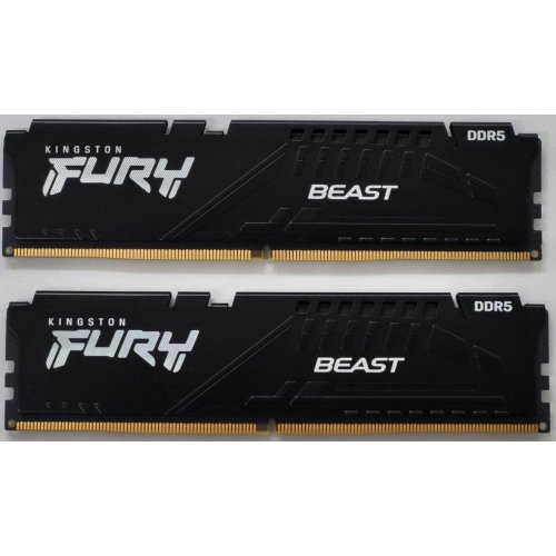Озу Kingston DDR5 32GB (2x16GB) 6000Mhz FURY Beast Black (KF560C40BBK2-32) (Восстановлено продавцом, 804855) купить в Украине: Киев, Днепр, Харьков, Одесса  | Проверка совместимости, низкая цена, отзывы, характеристики от TELEMART фото