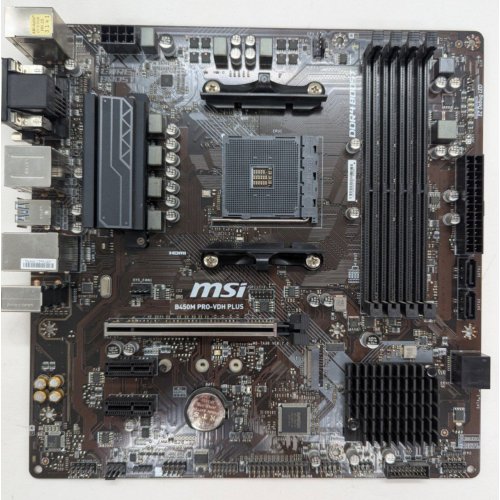 Материнська плата MSI B450M PRO-VDH PLUS (sAM4, AMD B450) (Відновлено продавцем, 805307) купити в Україні: Київ, Львів, Хмельницький, Тернопіль | Перевірка сумісності, низька ціна, відгуки, характеристики від TELEMART фото