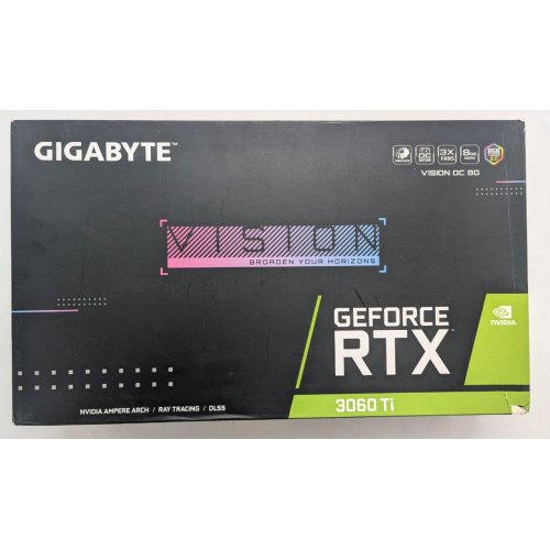 Видеокарта Gigabyte GeForce RTX 3060 Ti VISION 8192MB (GV-N306TVISION-8GD) LHR (Восстановлено продавцом, 805407) купить в Украине: Киев, Днепр, Харьков, Одесса  | Проверка совместимости, низкая цена, отзывы, характеристики от TELEMART фото