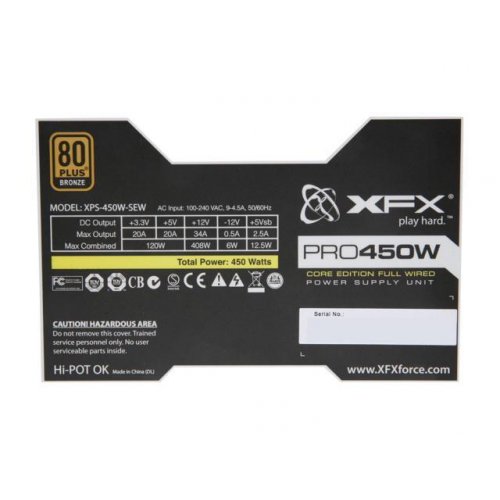 Продати Блок живлення XFX Core PRO 450W (P1-450S-X2B9) за Trade-In у інтернет-магазині Телемарт - Київ, Дніпро, Україна фото