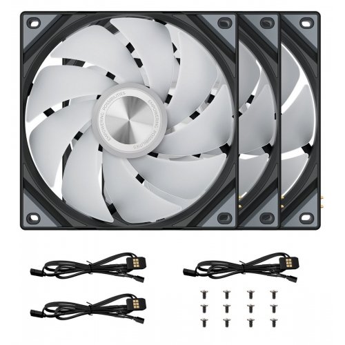 Набір кулерів для корпусу TRYX Rota SL 120 ARGB Triple Pack (F-R120A-AM3M-G0K) Black купити в Україні: Київ, Львів, Хмельницький, Тернопіль | Перевірка сумісності, низька ціна, відгуки, характеристики від TELEMART фото