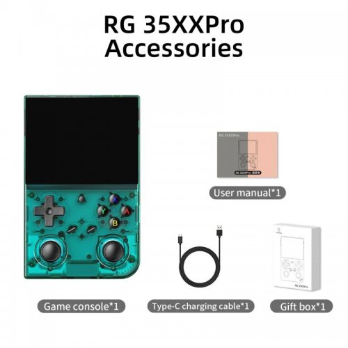Портативна ретро-ігрова консоль Anbernic RG 35XXPRO 64GB Transparent Teal купити в Україні: Київ, Львів, Хмельницький, Тернопіль | Низька ціна, відгуки, характеристики від TELEMART фото