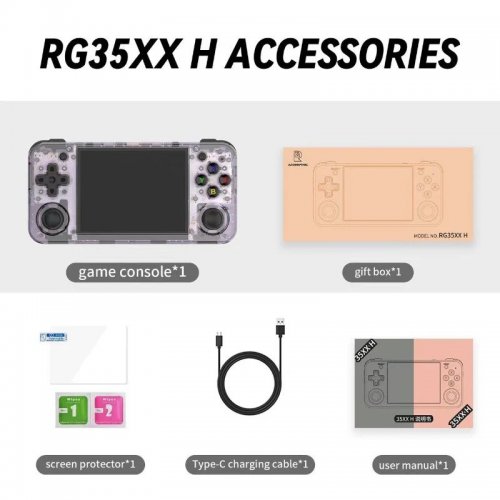 Портативна ретро-ігрова консоль Anbernic RG 35XXH 64GB Transparent Purple купити в Україні: Київ, Львів, Хмельницький, Тернопіль | Низька ціна, відгуки, характеристики від TELEMART фото