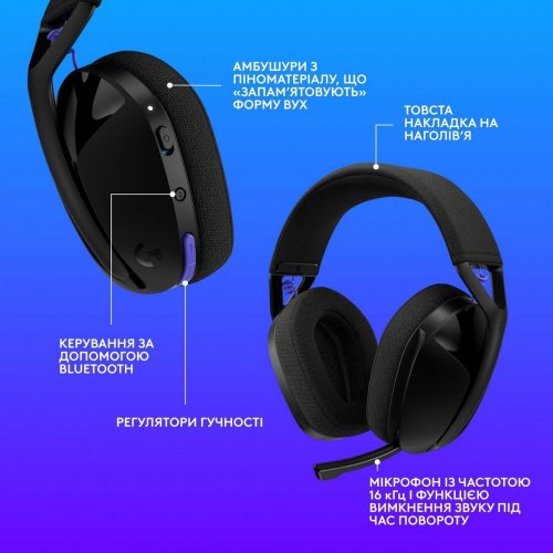 Навушники Logitech G321 Lightspeed Wireless (981-001563) Black купити в Україні: Київ, Львів, Хмельницький, Тернопіль, Івано-Франківськ | Низька ціна, відгуки, характеристики від TELEMART фото