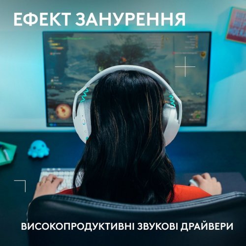 Наушники Logitech G321 Lightspeed Wireless (981-001569) White купить в Украине: Киев, Днепр, Харьков, Одесса  | Низкая цена, отзывы, характеристики от TELEMART фото