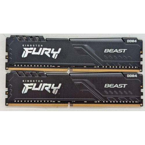 Озп Kingston DDR4 32GB (2x16GB) 3200Mhz FURY Beast Black (KF432C16BB1K2/32) (Відновлено продавцем, 805654) купити в Україні: Київ, Львів, Хмельницький, Тернопіль | Перевірка сумісності, низька ціна, відгуки, характеристики від TELEMART фото