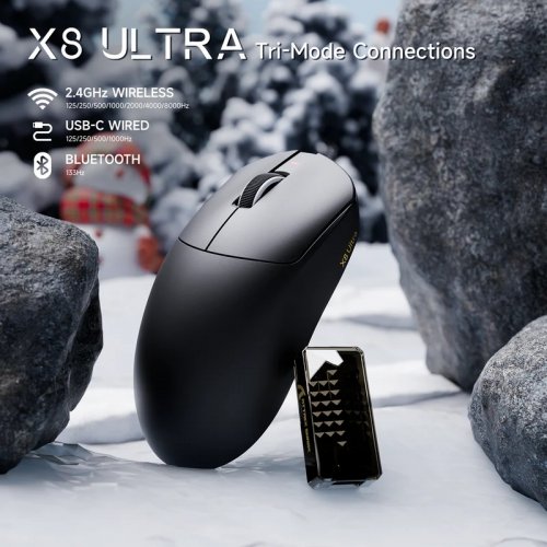 Мышка Attack Shark X8 Ultra Wireless (AS-6972792471846-B) Black купить в Украине: Киев, Днепр, Харьков, Одесса  | Низкая цена, отзывы, характеристики от TELEMART фото