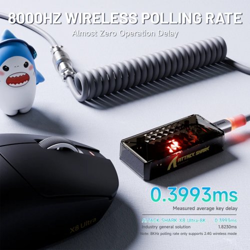 Мышка Attack Shark X8 Ultra Wireless (AS-6972792471846-B) Black купить в Украине: Киев, Днепр, Харьков, Одесса  | Низкая цена, отзывы, характеристики от TELEMART фото