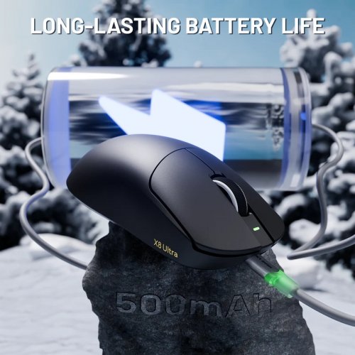 Мышка Attack Shark X8 Ultra Wireless (AS-6972792471846-B) Black купить в Украине: Киев, Днепр, Харьков, Одесса  | Низкая цена, отзывы, характеристики от TELEMART фото