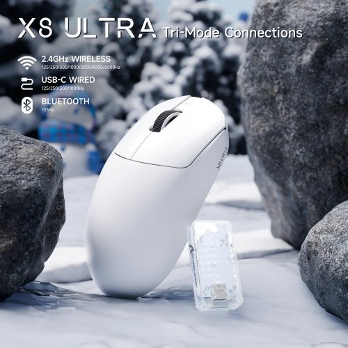 Мышка Attack Shark X8 Ultra Wireless (AS-6972792471839-W) White купить в Украине: Киев, Днепр, Харьков, Одесса  | Низкая цена, отзывы, характеристики от TELEMART фото