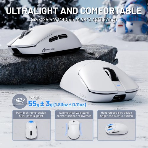 Мышка Attack Shark X8 Ultra Wireless (AS-6972792471839-W) White купить в Украине: Киев, Днепр, Харьков, Одесса  | Низкая цена, отзывы, характеристики от TELEMART фото