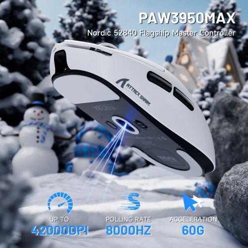 Мышка Attack Shark X8 Ultra Wireless (AS-6972792471839-W) White купить в Украине: Киев, Днепр, Харьков, Одесса  | Низкая цена, отзывы, характеристики от TELEMART фото