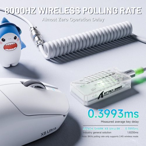 Мышка Attack Shark X8 Ultra Wireless (AS-6972792471839-W) White купить в Украине: Киев, Днепр, Харьков, Одесса  | Низкая цена, отзывы, характеристики от TELEMART фото