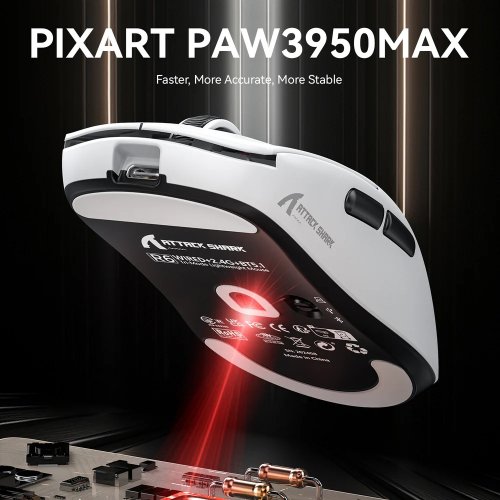 Мышка Attack Shark R6 Wireless (AS-6972792470412-W) White купить в Украине: Киев, Днепр, Харьков, Одесса  | Низкая цена, отзывы, характеристики от TELEMART фото