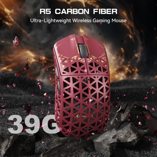 Мышка Attack Shark R5 Ultra Wireless (AS-6972792470719-R) Red купить в Украине: Киев, Днепр, Харьков, Одесса  | Низкая цена, отзывы, характеристики от TELEMART фото
