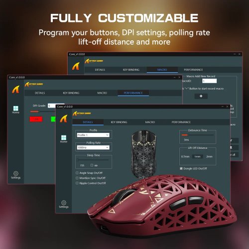Мышка Attack Shark R5 Ultra Wireless (AS-6972792470719-R) Red купить в Украине: Киев, Днепр, Харьков, Одесса  | Низкая цена, отзывы, характеристики от TELEMART фото