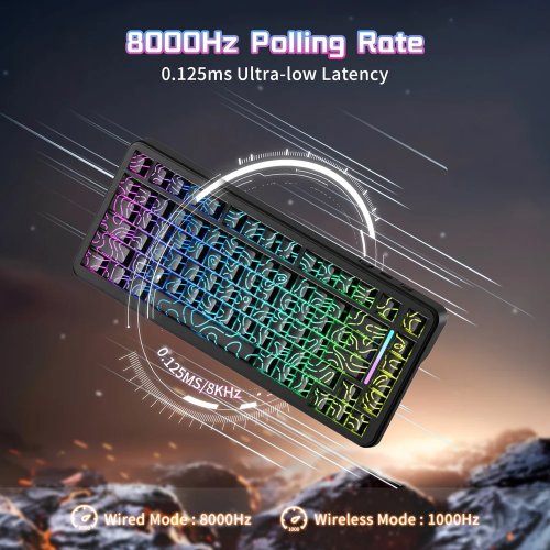 Клавіатура Attack Shark X82 Pro RGB HE Magnetic Switch Wireless (AS-6972792470696-BCL) Black Contour Line купити в Україні: Київ, Львів, Хмельницький, Тернопіль | Низька ціна, відгуки, характеристики від TELEMART фото