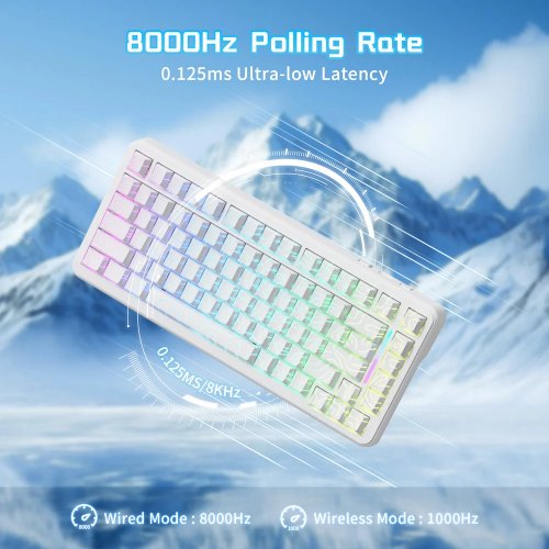 Клавіатура Attack Shark X82 Pro RGB HE Magnetic Switch Wireless (AS-6972792470702-WCL) White Contour Line купити в Україні: Київ, Львів, Хмельницький, Тернопіль | Низька ціна, відгуки, характеристики від TELEMART фото
